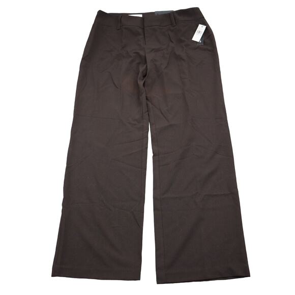 AB Studio Pants Womens 16 Brown Slight Flare Leg Straight Contemporary Fit - Picture 1 of 16